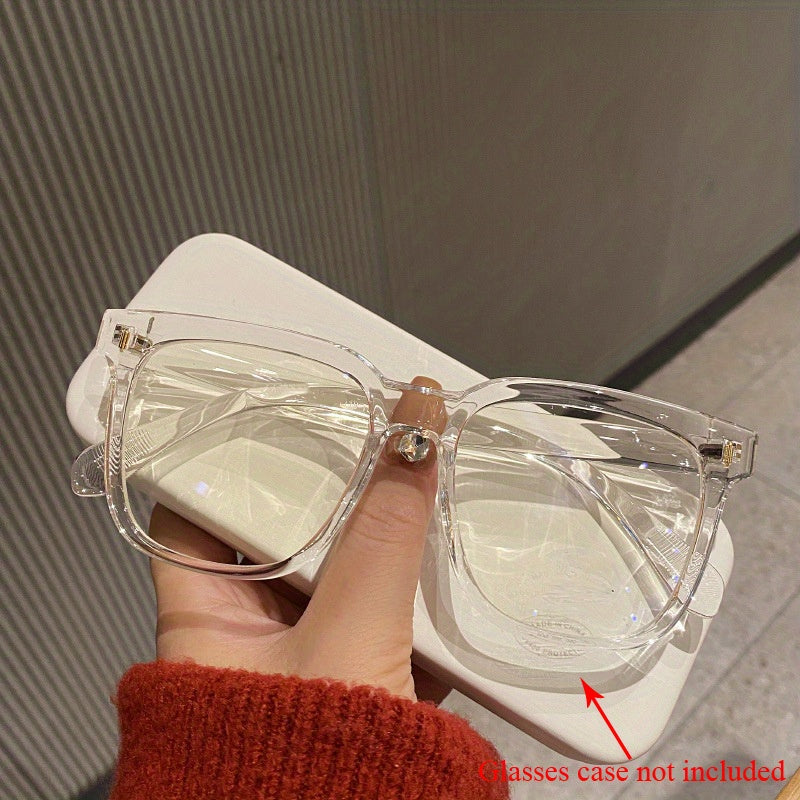 Matte Square Clear Lens Light Blocking Glasses for Men Women