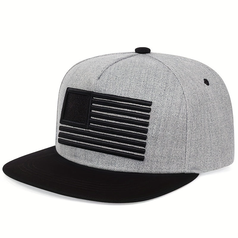 Flag Embroidery Snapback Hat Solid Hip Hop Baseball Cap Unisex