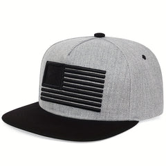 Flag Embroidery Snapback Hat Solid Hip Hop Baseball Cap Unisex