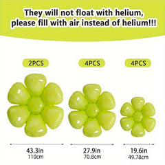 10pcs Green Flower Balloons Large Daisy Balloons Graduation Party Decor