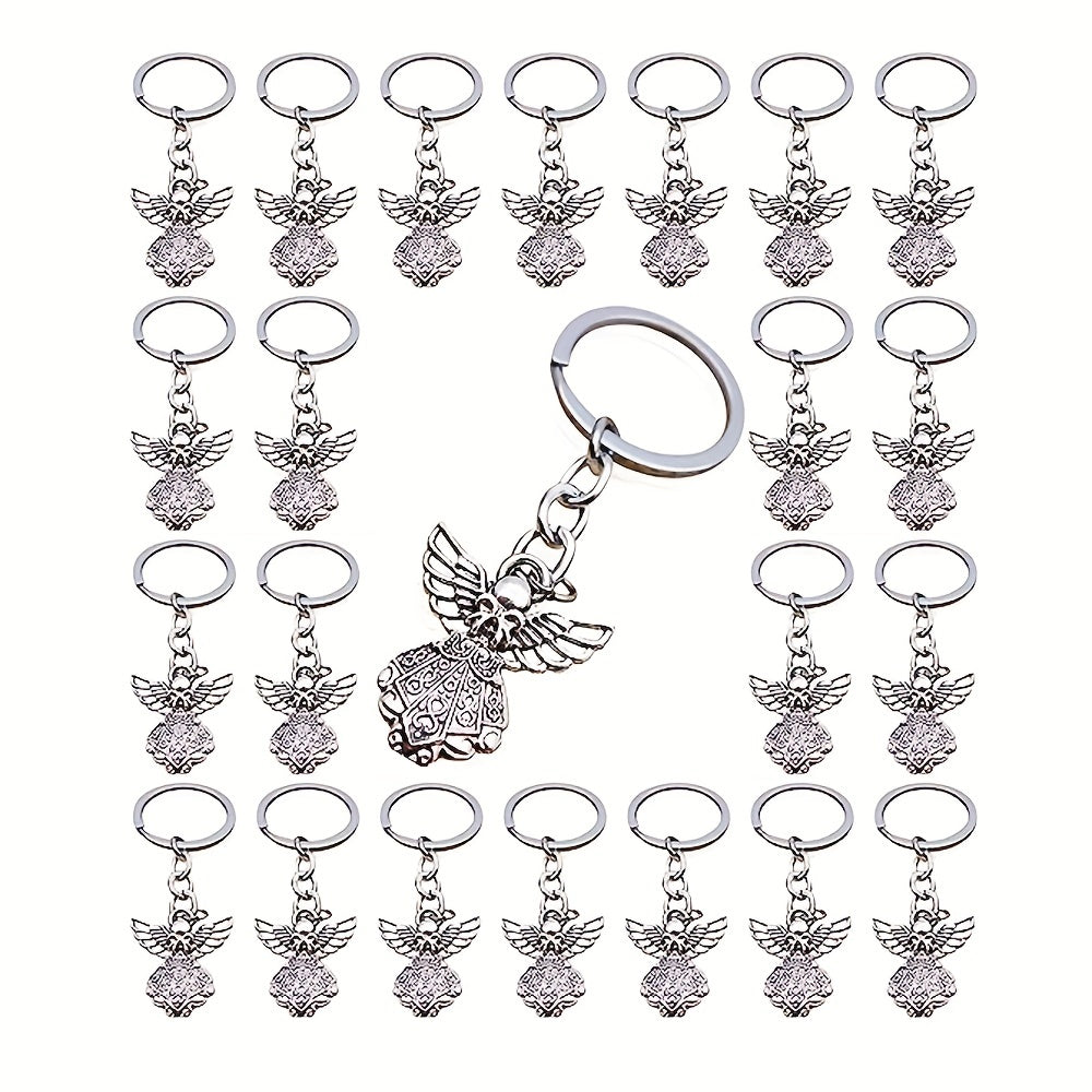 20pcs Men's Angel Alloy Pendant Keychain Keyring For Wedding Birthday Party