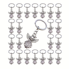 20pcs Men's Angel Alloy Pendant Keychain Keyring For Wedding Birthday Party