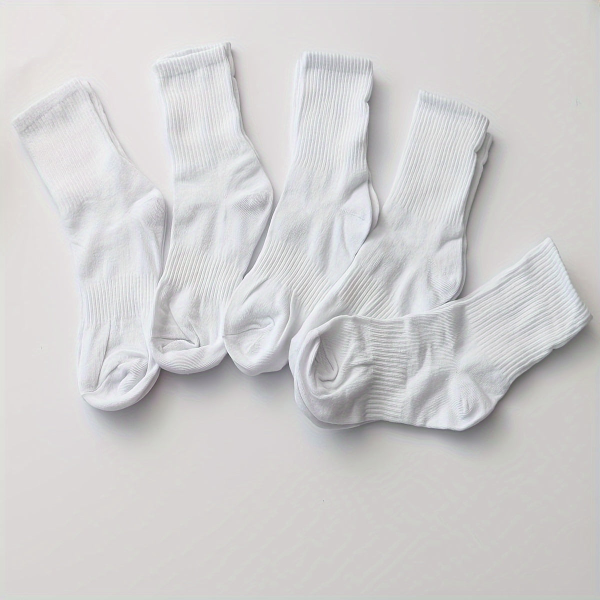 5 Pairs Solid Socks Women's Stockings & Hosiery