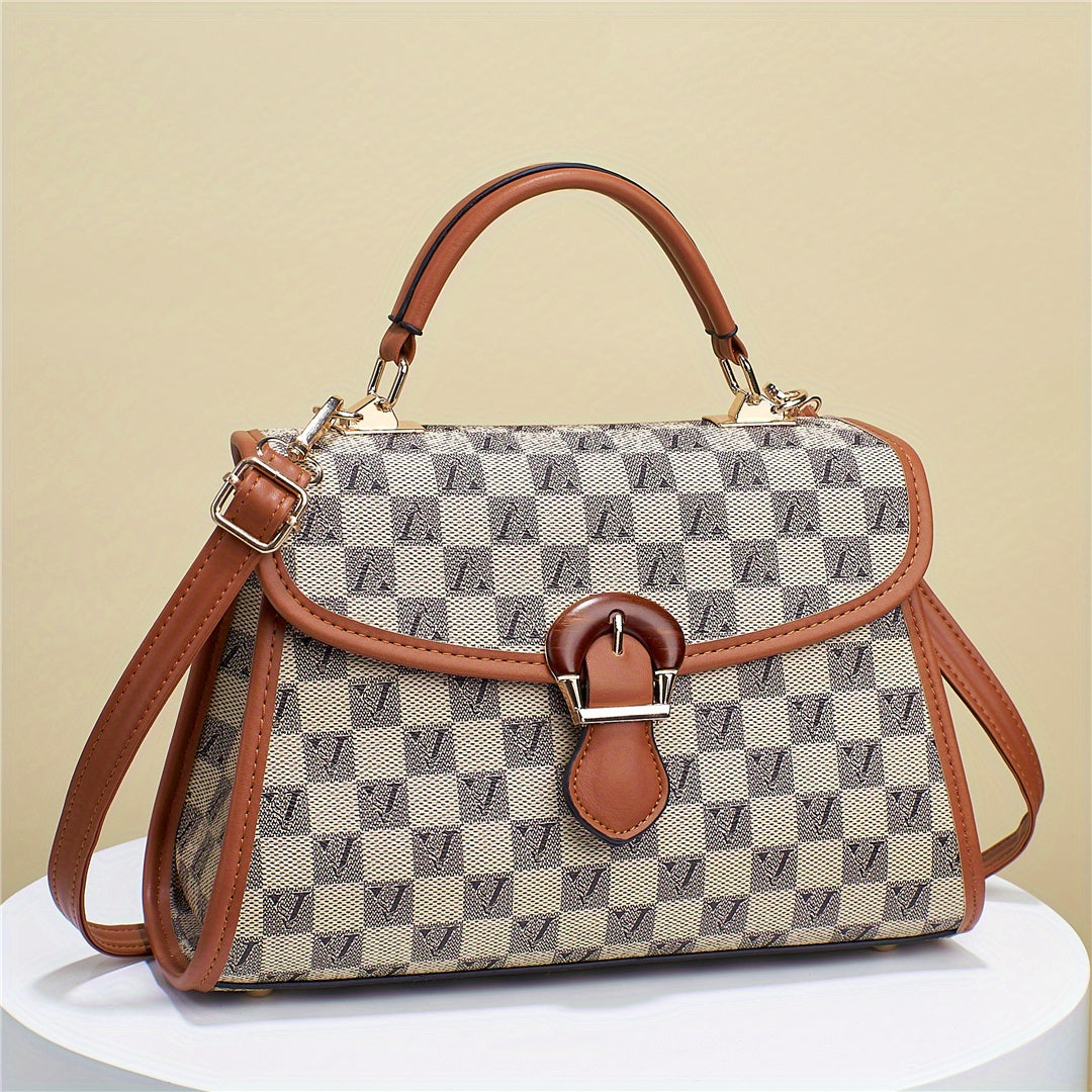 Letter Print Crossbody Bag Square Handbag