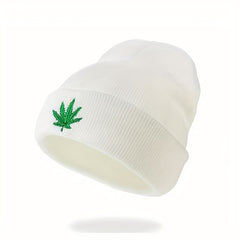 Leaf Embroidery Knitted Hat Hip Hop Sports Cap For Men Women Teens