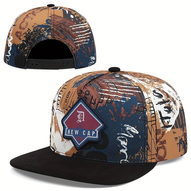 Gothic Label Embroidered Baseball Cap Vintage Graffiti Print Snapback Hat