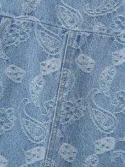 Girls' Swirls Print Casual Denim Overall Dress