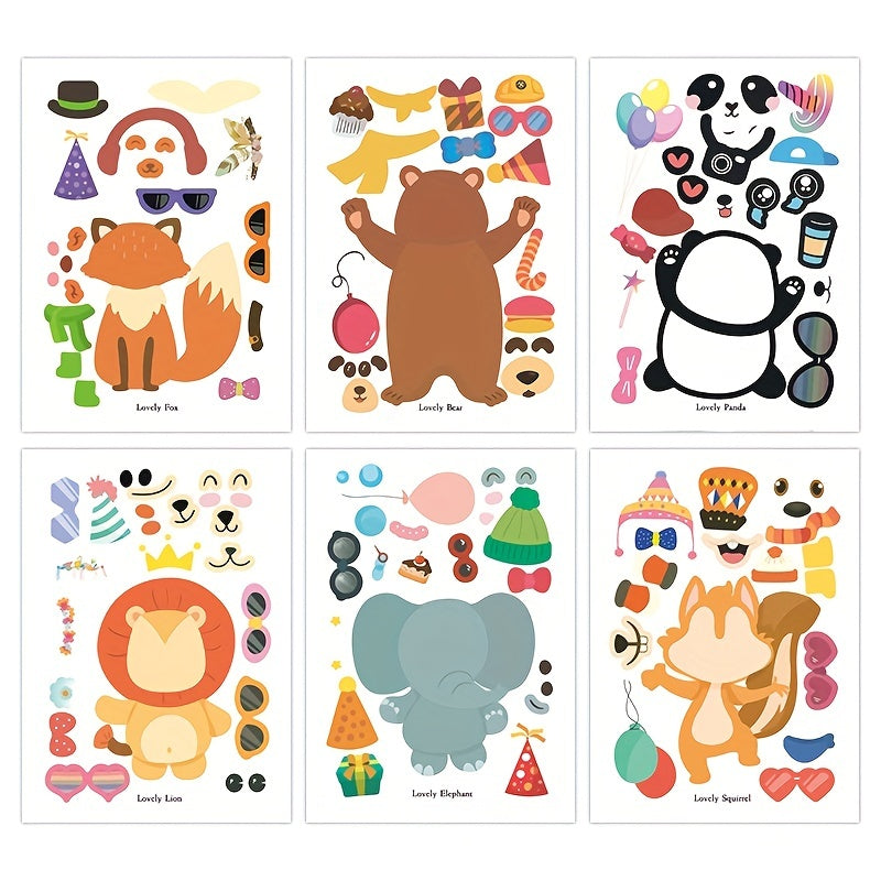 Animal Sticker Sheets for Kids Art - Tiger, Elephant & More - DIY Craft Supplies