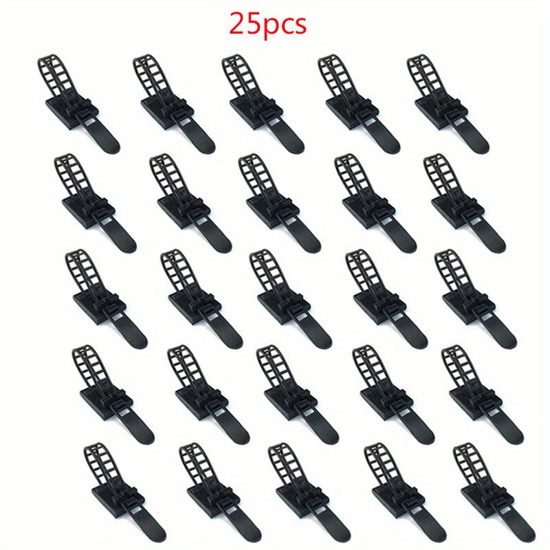 25pcs Adjustable Cable Organizer Clip Self Adhesive Tape Holder Cable Management