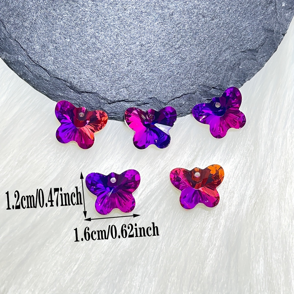 5 Crystal Butterfly Red DIY Pendant Earrings