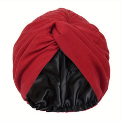 Satin Bonnet Sleep Cap Adjustable Knotted Turban Hat for Curly Hair