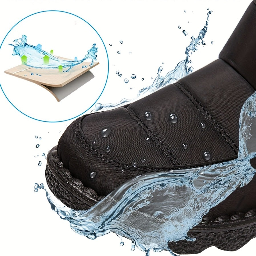 Women's Snow Boots Waterproof Faux Fur Liner Non-Slip Mid Tube Boots