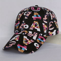 Graffiti Letter Print Baseball Cap Hip Hop Dad Hat Sunscreen