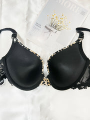 Leopard Print Push Up Bra Women's Lingerie