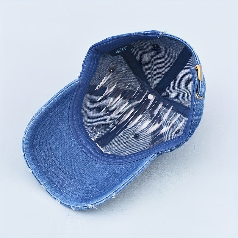 BREAK Embroidery Denim Baseball Cap Washed Distressed Couple Dad Hats