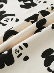 Panda Print Pajama Set Long Sleeve Crew Neck Top & Pants