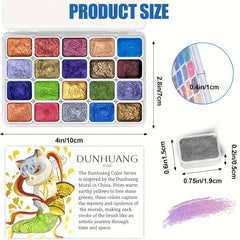 20 Colors Mini Watercolor Paint Set with Brush & Paper