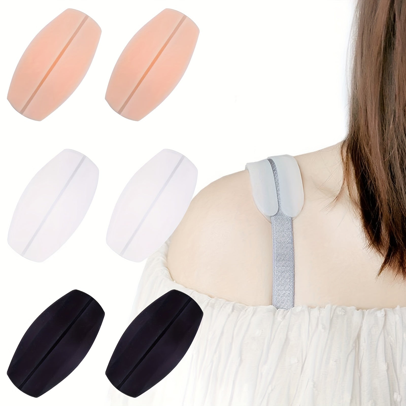 2pcs Silicone Shoulder Pads Non-slip Bra Strap Cushions