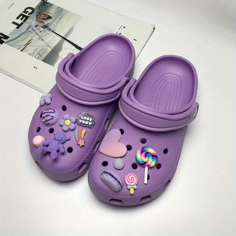 Purple Y2K Charms For Clogs Sandals Girls Ladies