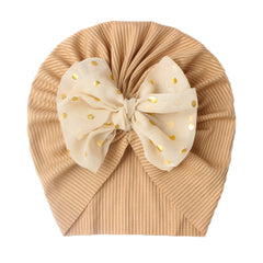 Polka Dot Print Bow Head Wrap Hat for Baby Girls & Boys