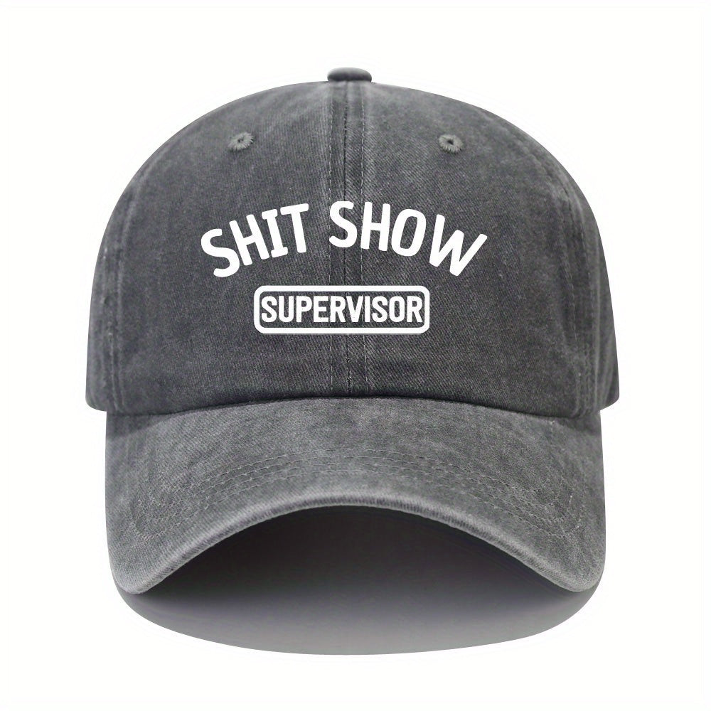 Adjustable Mens Top Peaked Cap SHIT SHOW Printing