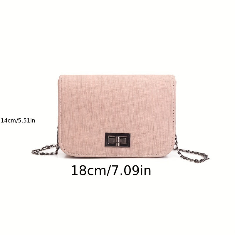 PU Leather Shoulder Bag Casual Chain Crossbody Bag