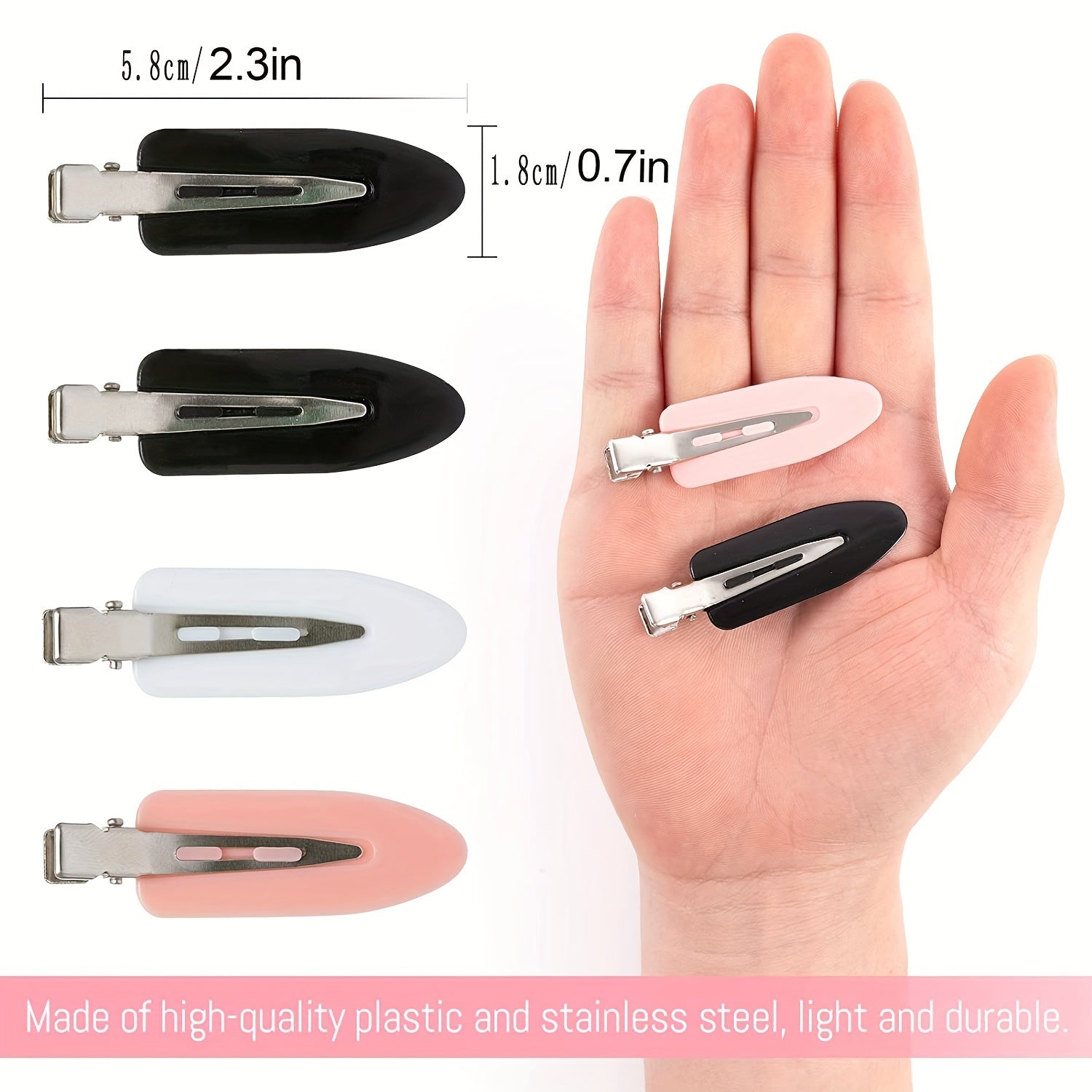 10pcs Minimalist Hair Clip Non Crease Snap Clip Headwear