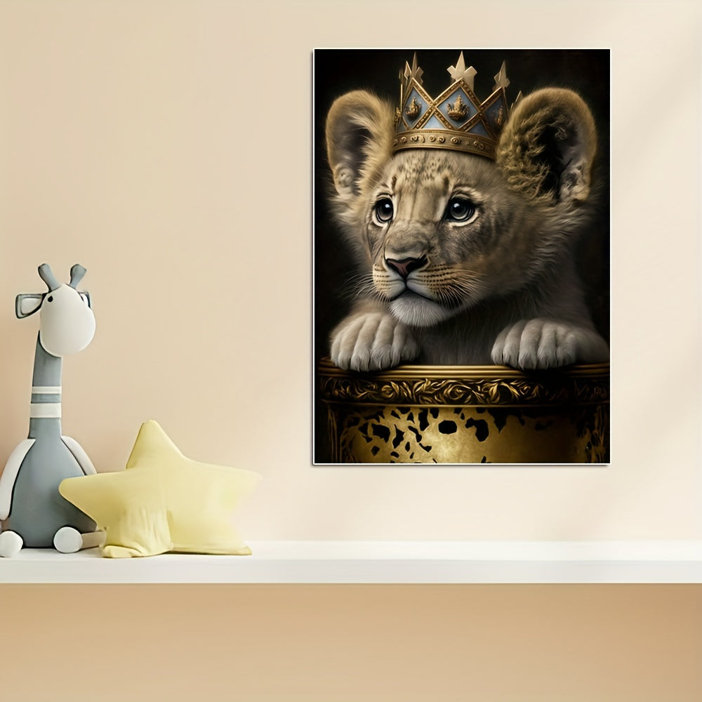 Baby Lion with Crown Wall Stickers Self-adhesive Waterproof Home Decor