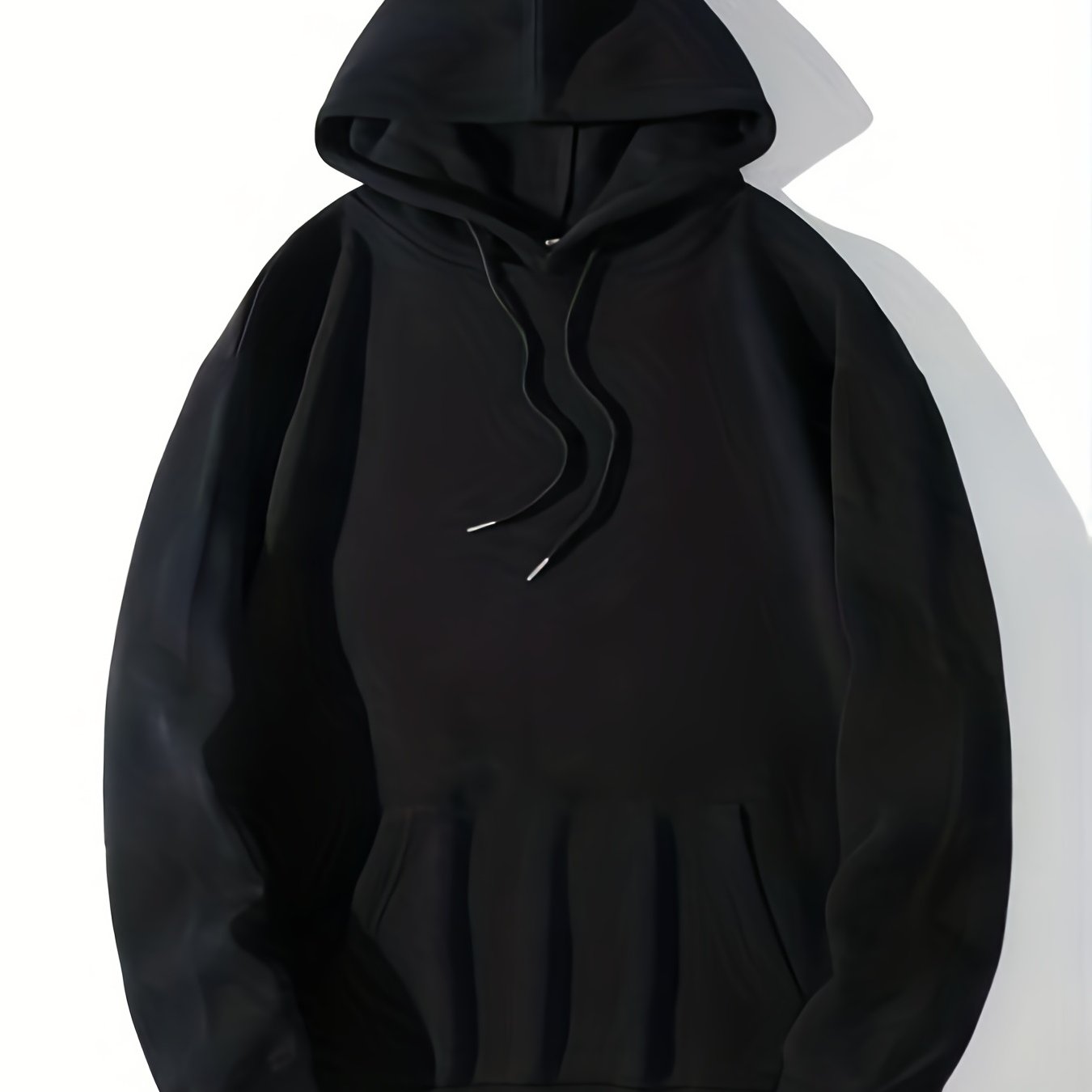 Solid Kangaroo Pocket Hoodie Casual Long Sleeve Drawstring Hoodies
