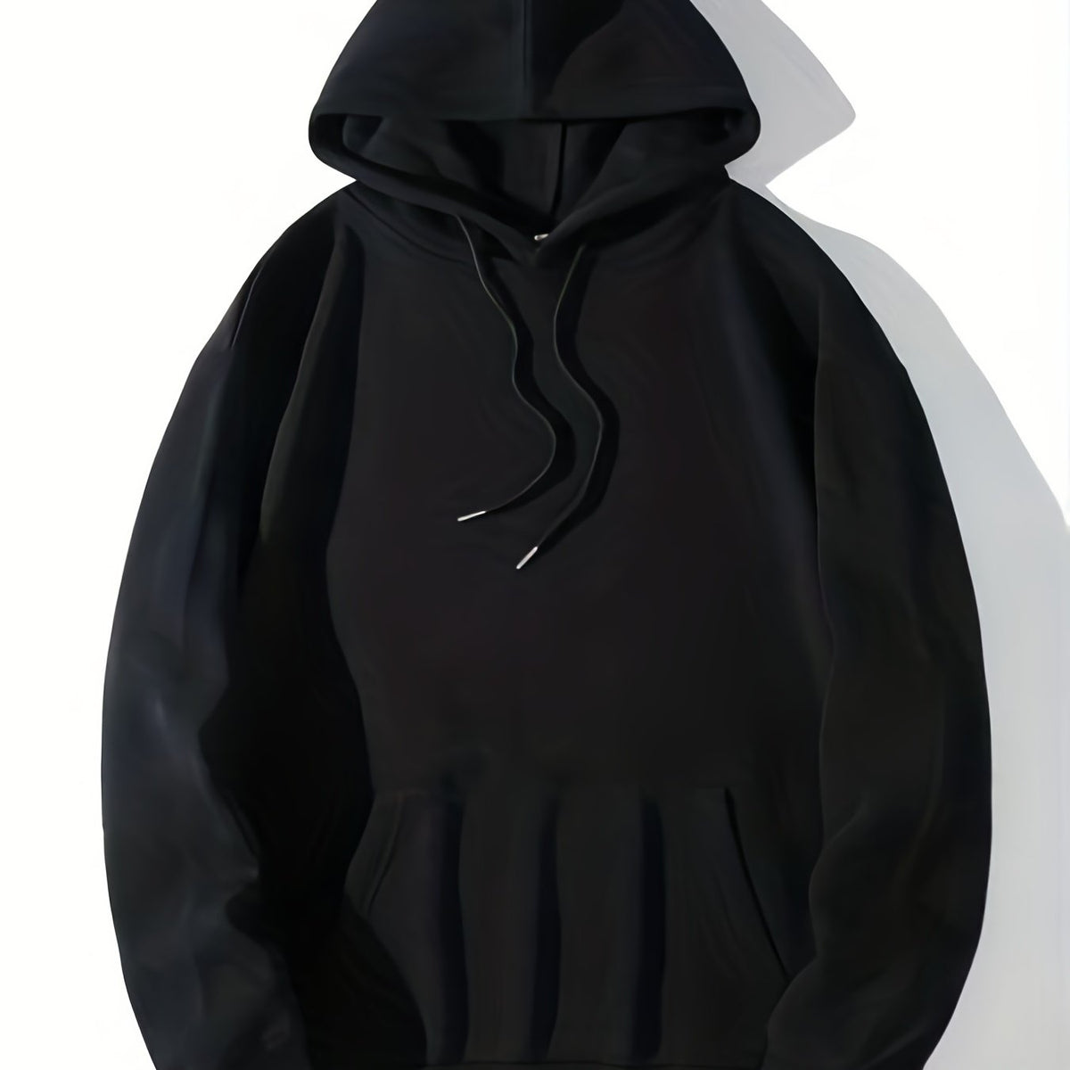 Solid Kangaroo Pocket Hoodie Casual Long Sleeve Drawstring Hoodies