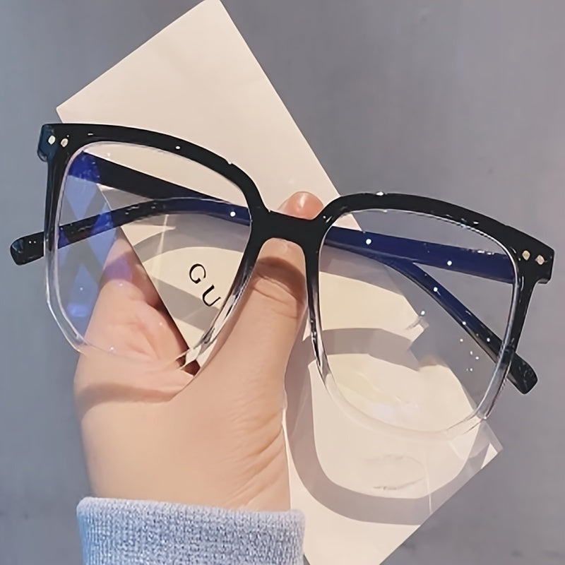 Square Anti Light Glasses For Women Men Students Gradient Nearsighted Frame