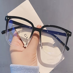 Square Anti Light Glasses For Women Men Students Gradient Nearsighted Frame