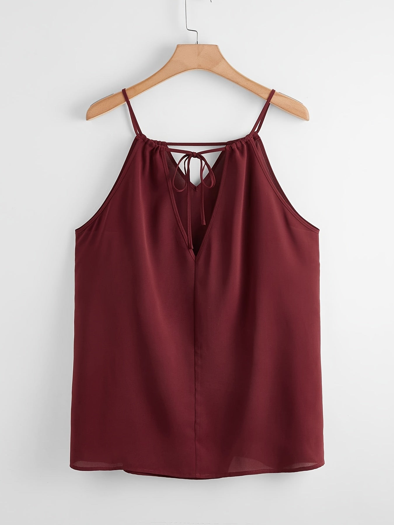  Casual Cami Top with Drawstring Cut Out Ruched Detail
