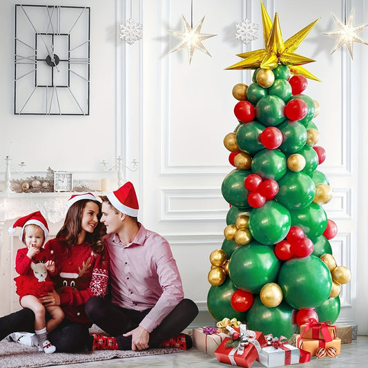 96pcs Christmas Balloon Garland Arch Kit Green Red Golden Latex Balloons