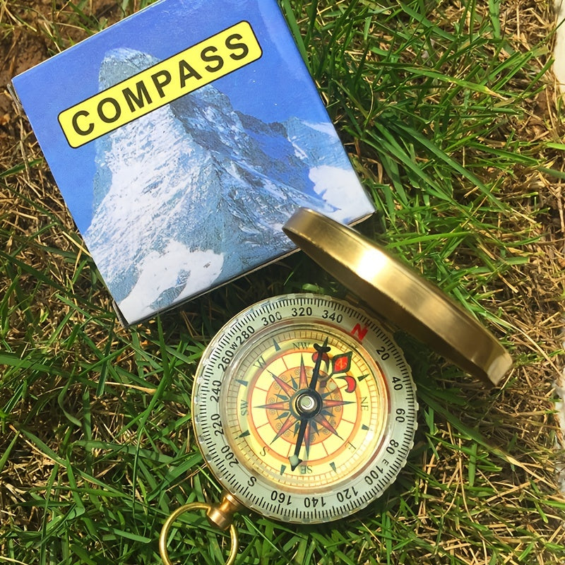 G50 Copper Pocket Watch & Compass Outdoor Tool