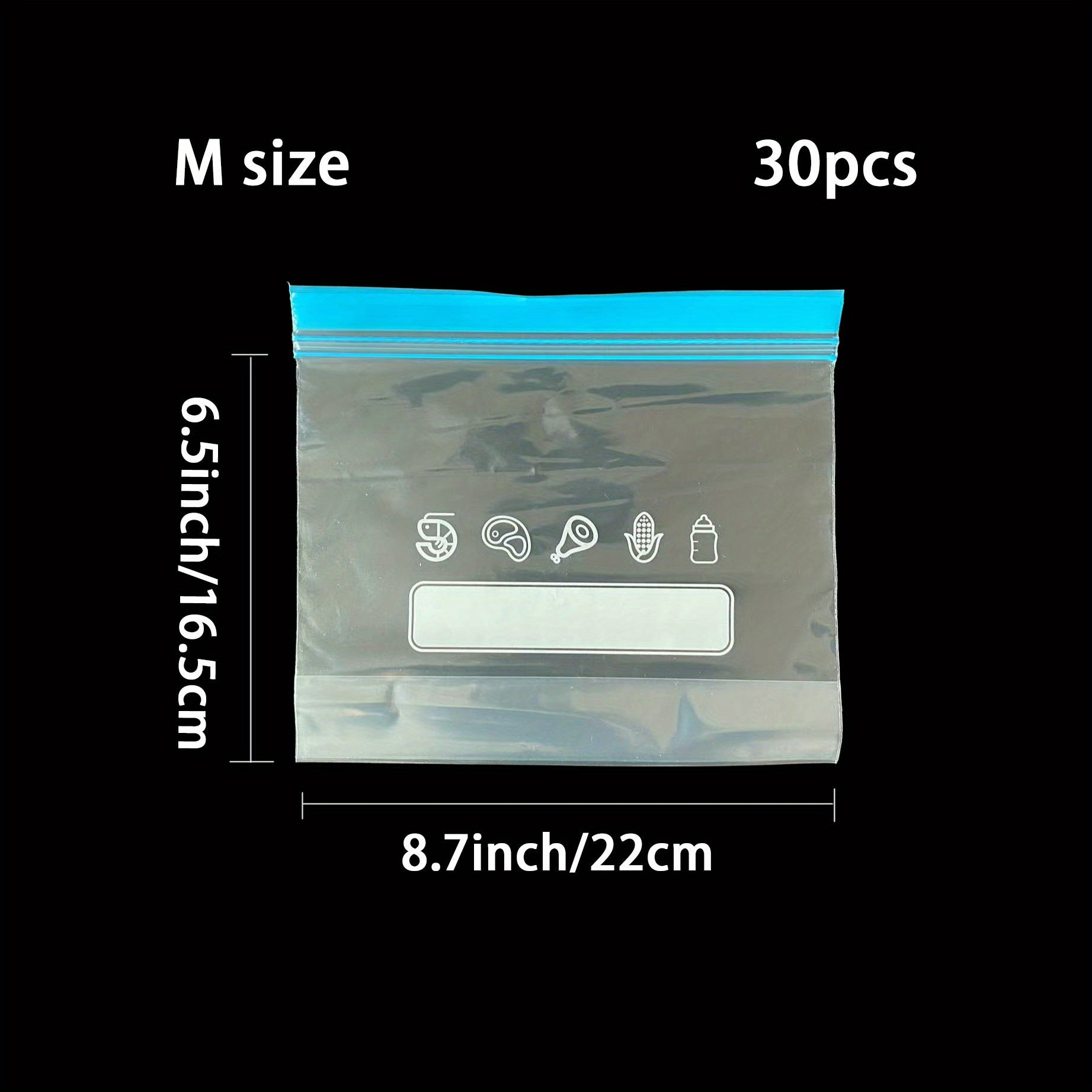 40pcs Reusable Food Storage Bags Double Layer Sealed Leak Proof Freezer Bags