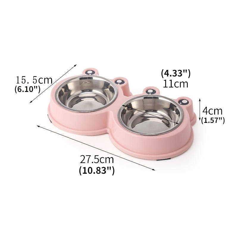 Cartoon Pattern Double Feeding Bowl for Pets