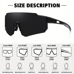 Men's Sports Sunglasses UV Protection for Driving Cycling Running Fishing