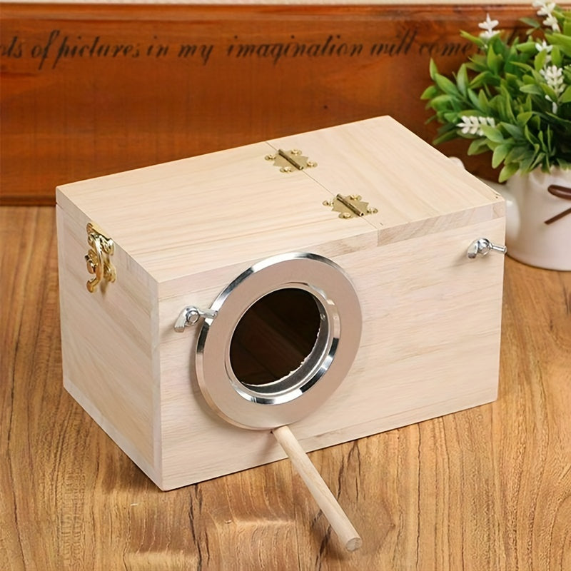 Wooden Bird Parakeet Nest House for Budgie Cockatiel Breeding