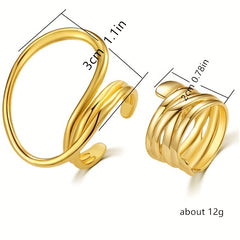 Alloy Metal Geometric Ring Adjustable