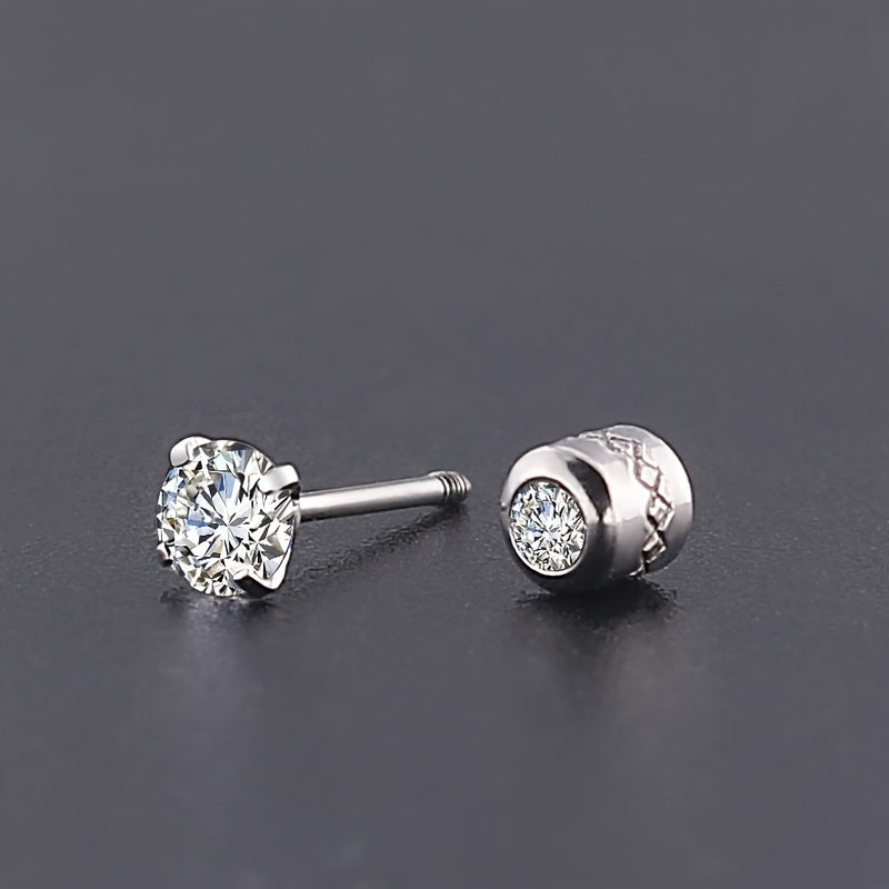 Titanium Steel Clean Zircon Earrings for Men