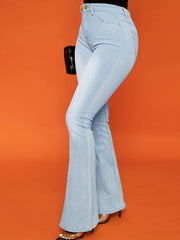 High Waist Flared Jeans Bell Bottom Wide Legs Denim Pants