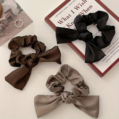 3pcs Satin Bow Scrunchies Hair Tie Bowknot Hair Ring Women Girls Accessories