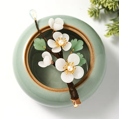 Chinese Flower Hair Clips Faux Pearl Vintage Barrettes