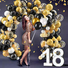 100pcs Golden Balloon Chain Graduation Party Decoration Balloon Arch Set