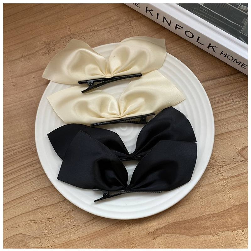 Bow French Barrette Solid Hair Clip Hairpin Daily Party Hair Accessories