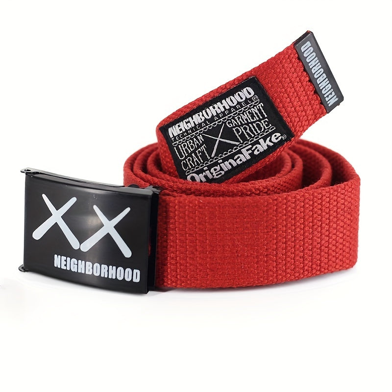 Men's XX Canvas Leather Belt, 3 1/5-inch - Can Be Tied for 20 Years