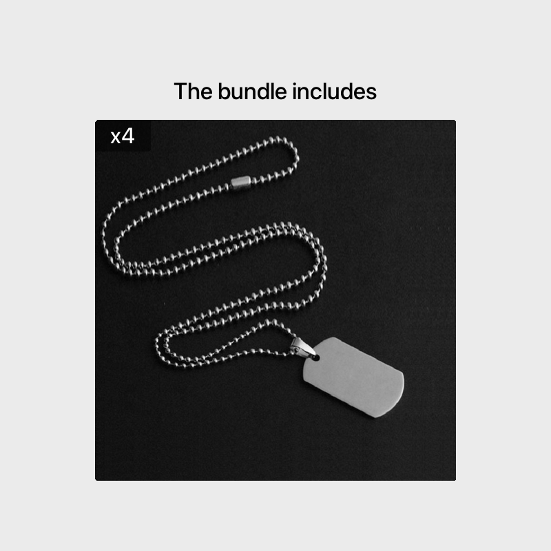 Stainless Steel Dog Tag Military Tag Necklace