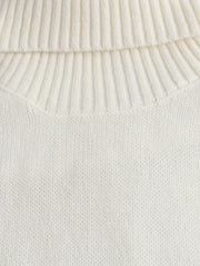  Solid Long Sleeve Turtle Neck Sweater Dress