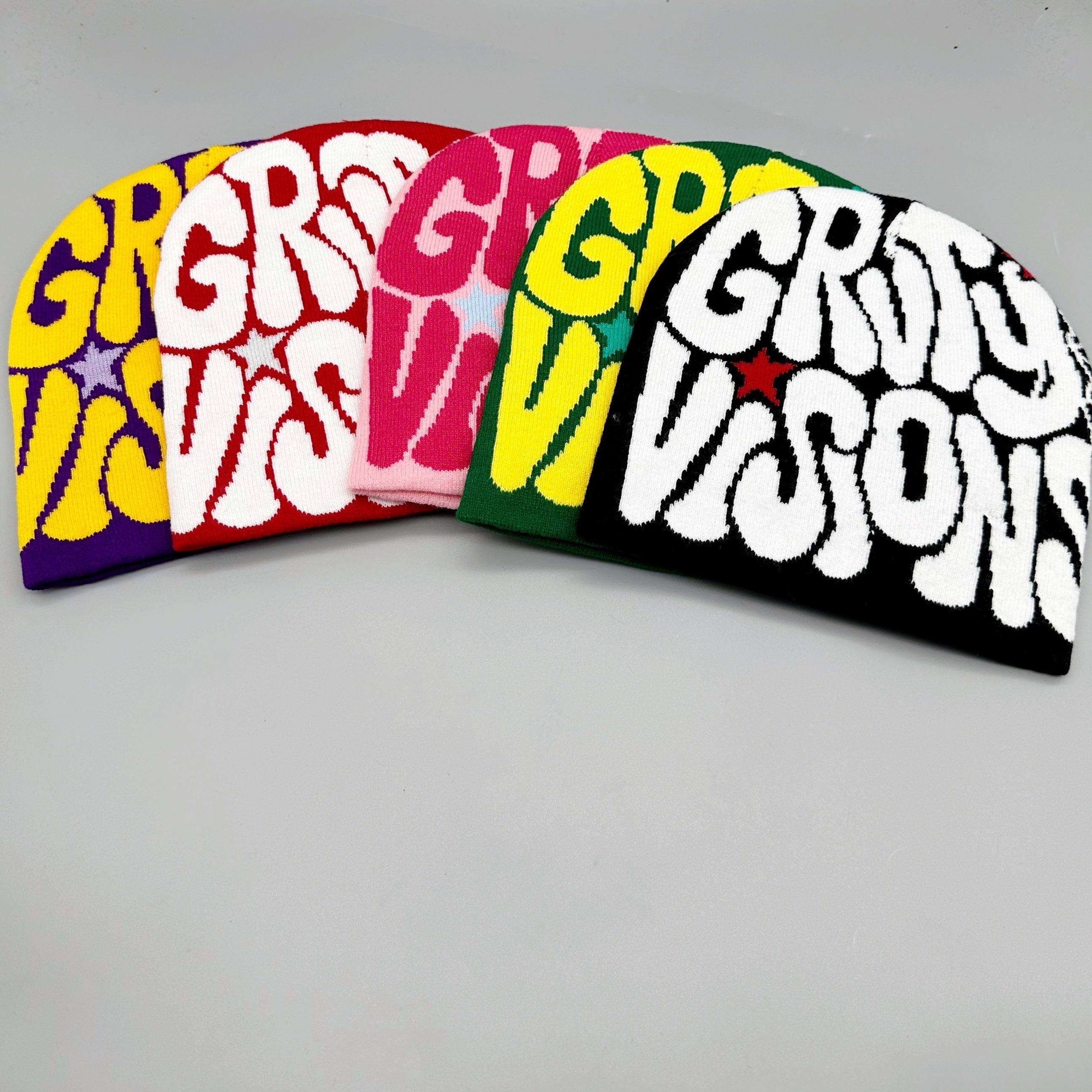 Y2K Street Acrylic Knit Cap Multicolor Letter Jacquard Hat